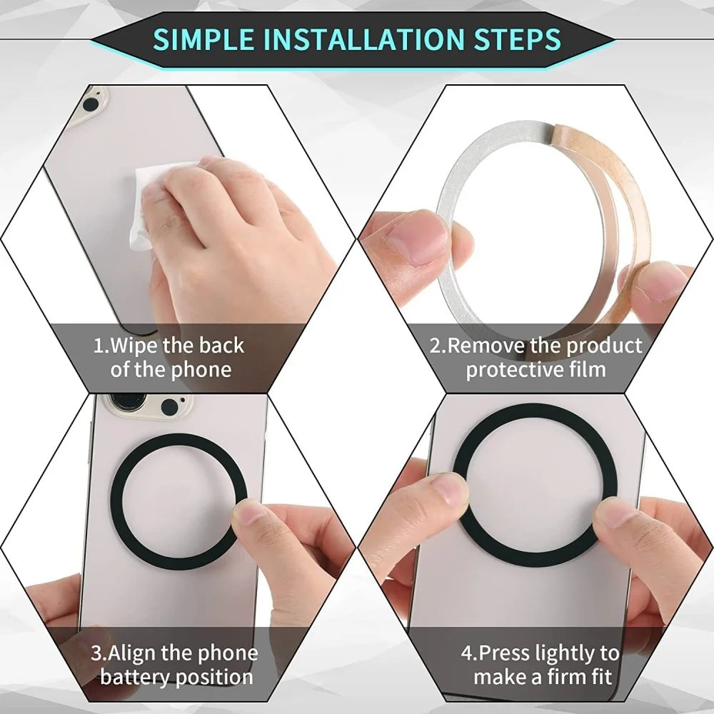 Magnetic Metal Plate Sticker for Car Phone Holder & Charger