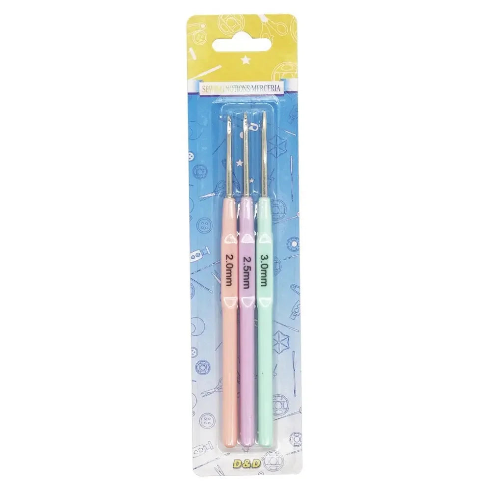 3pcs Crochet Hooks Plastics Handle Knitting Needles for Yarn DIY Craft Nice Gift Women Knitting Tools Peaceful Pleasures Health and Wellness 3pcs set