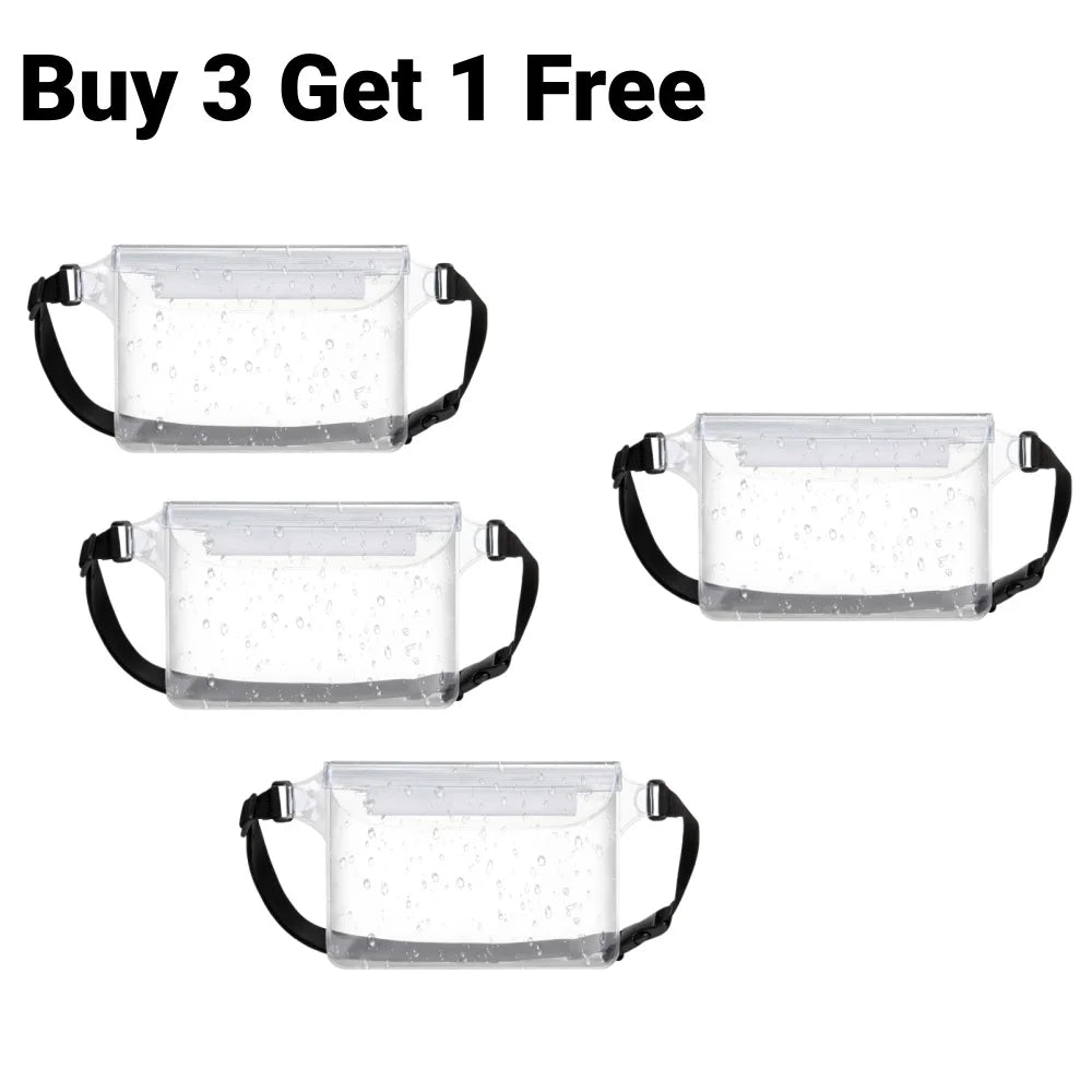 Waterproof Fanny Pack Waist Pouch Triple Zip Dry Bag Phone Passport Holder Beach Swim Kayak Water Sports Cruise Essentials 2026 Peaceful Pleasures Health and Wellness 4PCS