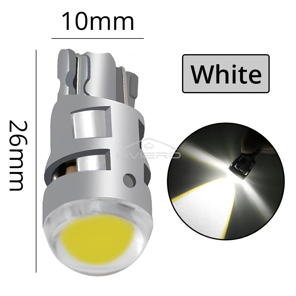50-Pack T10 W5W COB LED Bulbs 12V – Interior & License Plate
