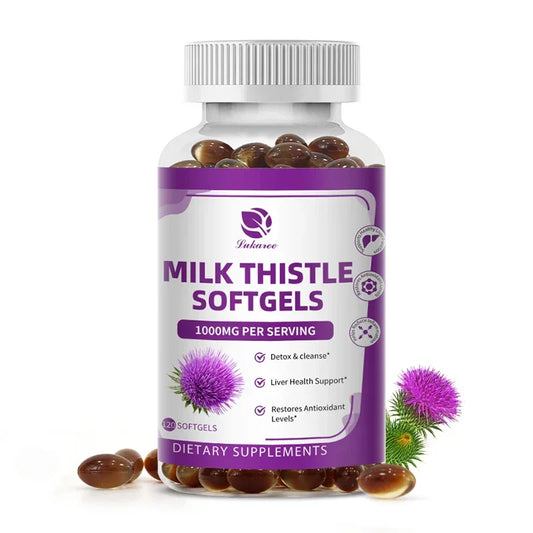 Lukaree Milk Thistle Seed Capsules Pure Natural Organic Silymarin 5:1 50mg Dandelion Root Beauty Health Peaceful Pleasures Health and Wellness 120PCS