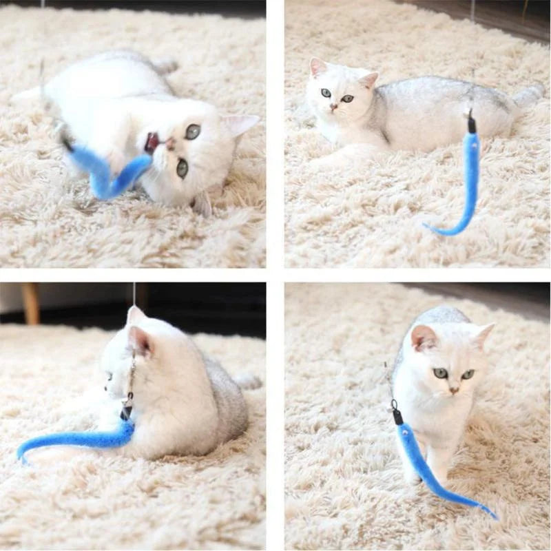 Worm Cat Teaser Toy Replacement Heads – Plush Wand Refills Cat Wand Toy Refill Peaceful Pleasures Health and Wellness