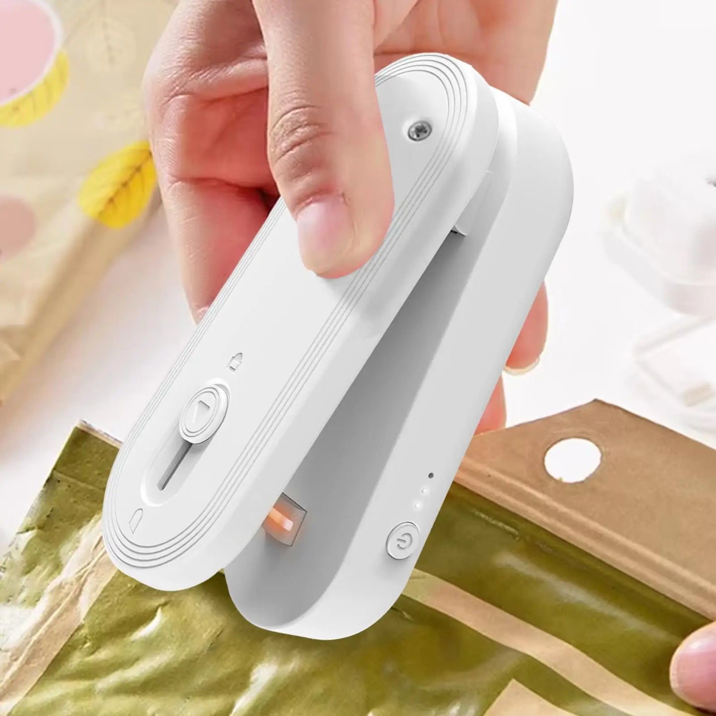 Bag Sealer And Cutter Rechargeable Food Saver Kitchen Gadgets Snack Bag Sealer With Cutter And Magnet For Home Pantry Travel Peaceful Pleasures Health and Wellness