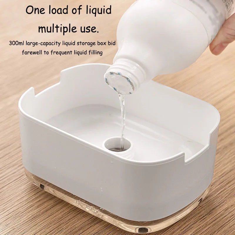 2-in-1 Dish Soap Dispenser & Sponge Holder – 300ml