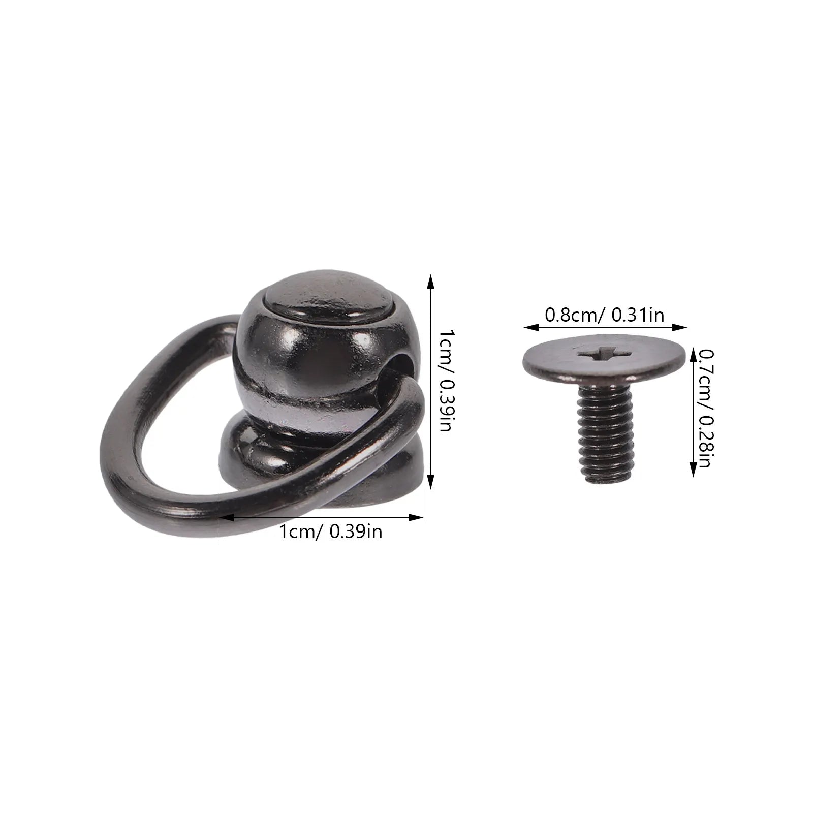 4Pcs Metal Rotatable D Rings Rivet Stud Multi-Function Rivet Studs Replacement for Bags Handbag Craft Peaceful Pleasures Health and Wellness Black
