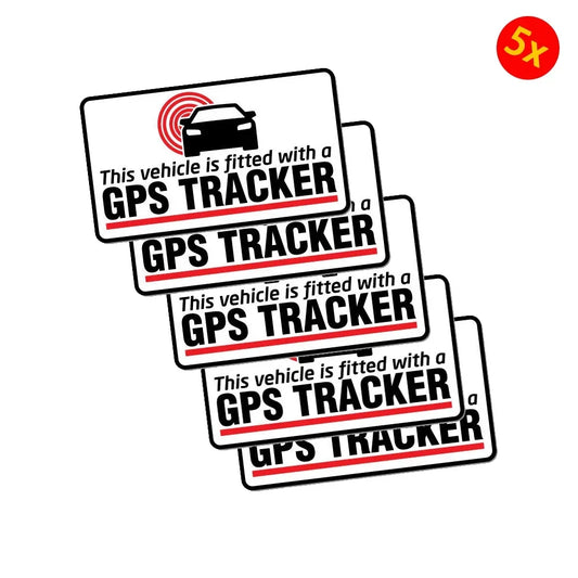 Pack of 5 80mmx50mm GPS Tracker Fitted Warning Sticker Decal Safety Sign Car Vinyl Peaceful Pleasures Health and Wellness Default Title