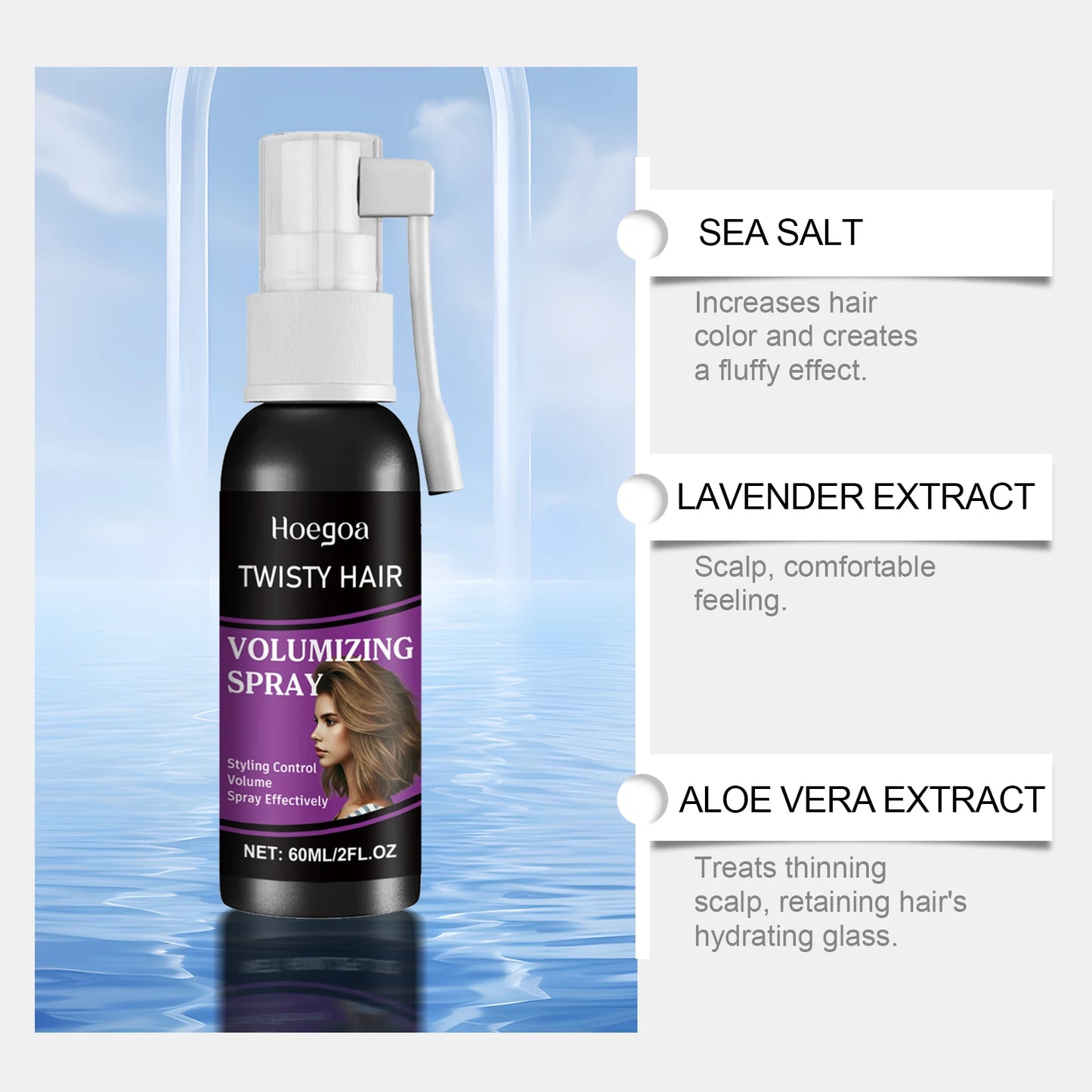 HOEGOA Fluffy Volumizing Hair Spray – Non-Greasy 60ml