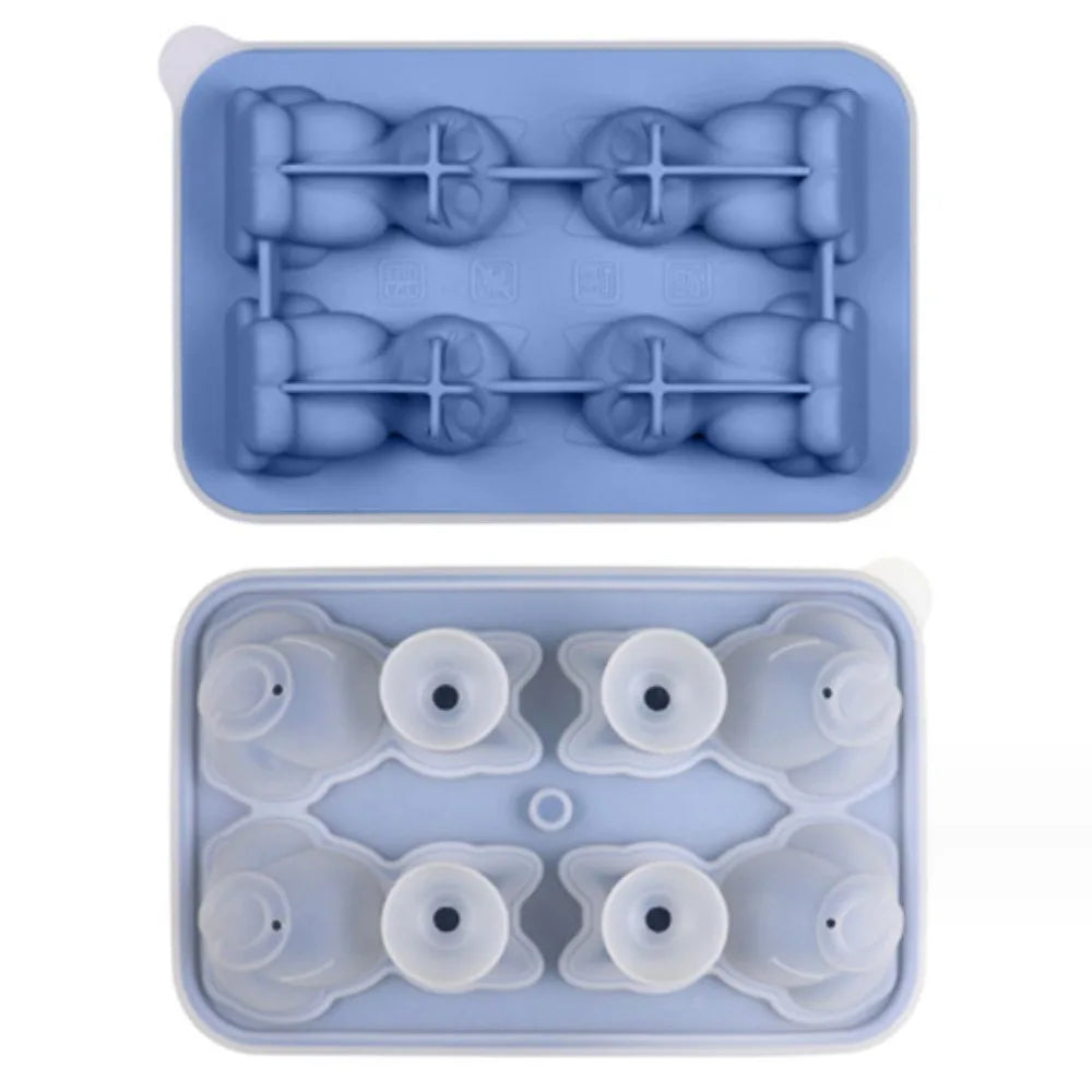 3D Cat Ice Cube Mold – BPA-Free Silicone, 4 Cavities