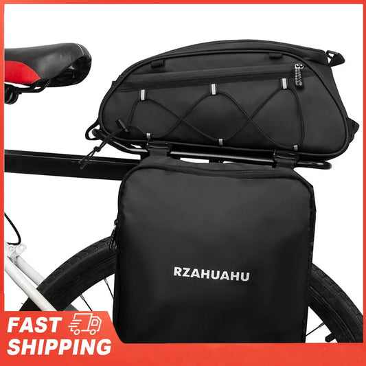 Waterproof Bicycle Rear Seat Bag Cooler 3in1 Bike Rack Trunk 2 Side Peaceful Pleasures Health and Wellness