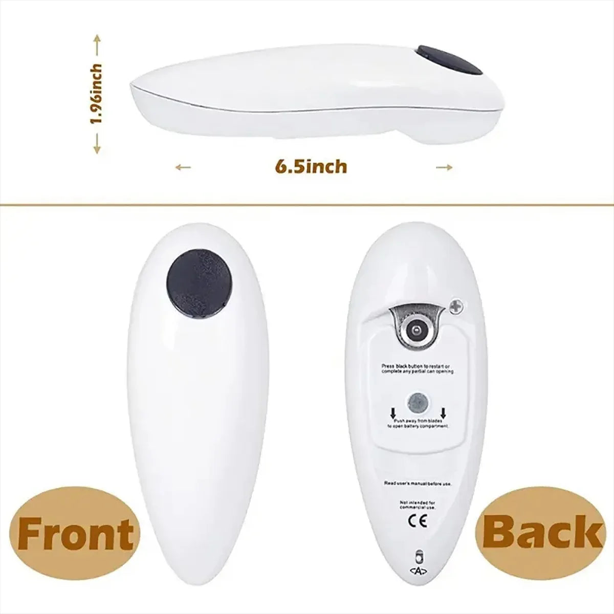 Electric Jar and Can Opener Automatic High-Power Hands-Free No Sharp Edges Kitchen Gadget Peaceful Pleasures Health and Wellness