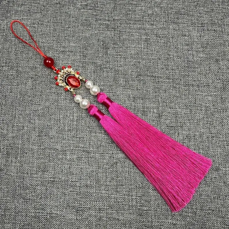 Antique Hanfu Tassel Pendant | Ethnic Cheongsam Décor 25cm