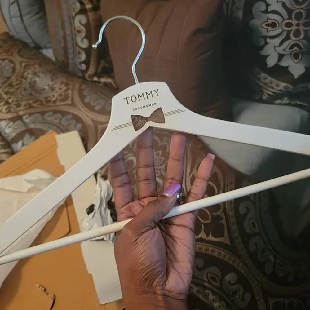 Custom Engraved Wedding Hanger – Groom, Best Man & Ring Bearer