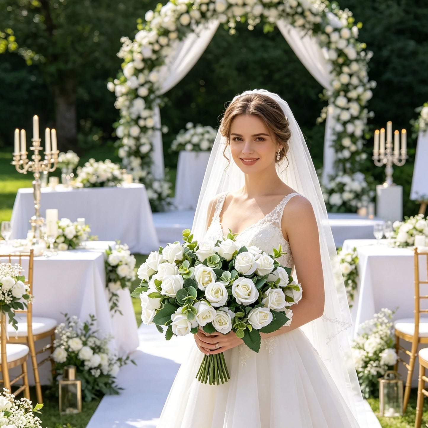 Artificial Silk Rose Bouquet – Wedding & Home Décor