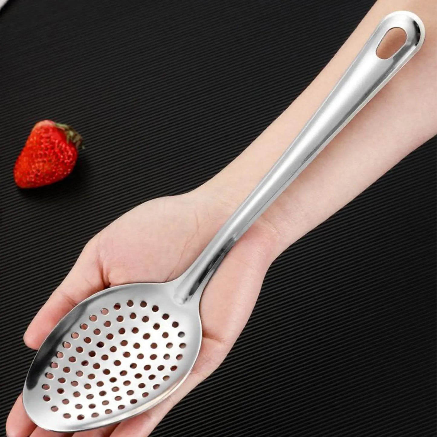 Stainless Steel Slotted Spoon – Strainer, Skimmer & Scoop