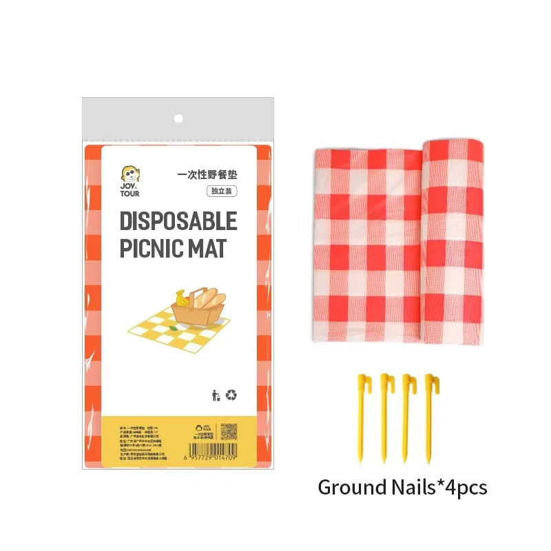 Camping Mat Outdoor Foldable Picnic Mat Waterproof Moisture-proof Classic Plaid Hike Mat with Nails Disposable Camping Table Mat Peaceful Pleasures Health and Wellness 3