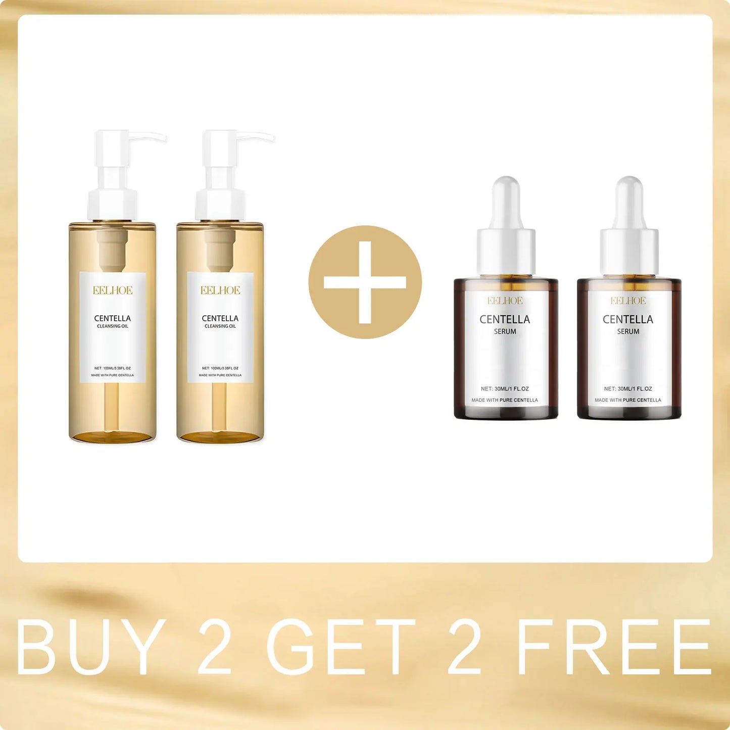 EELHOE Centella Cleansing Oil & Hydrating Face Serum Set