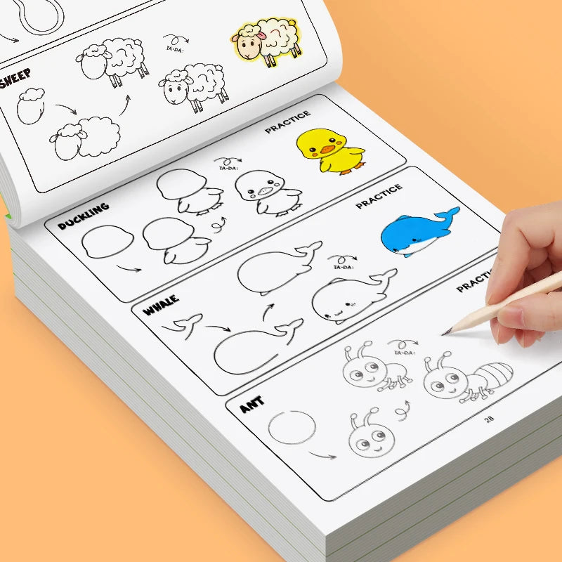 Animal Drawing Book 32 Pages Learn Draw 96 Cute Animals 4 Easy Steps