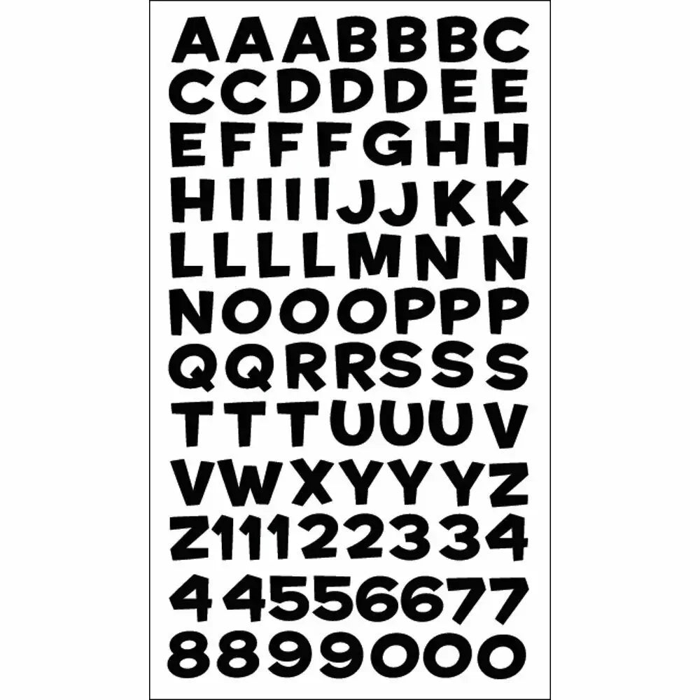 1/2" Sticko Black ABC Alphabet Letter Stickers Planner Teacher Scrapbook Car Sticker Peaceful Pleasures Health and Wellness