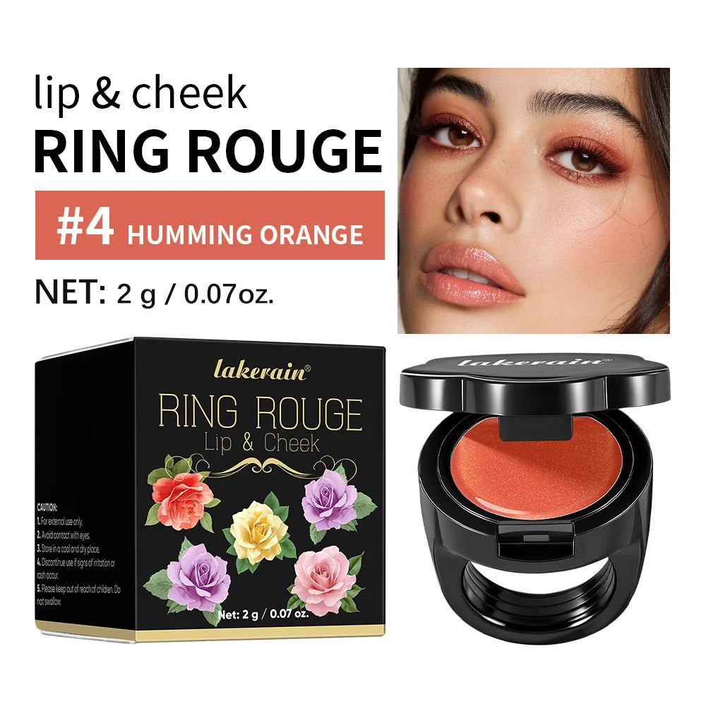 Ring- Lipstick For Lip Cheek Style Beauty Jewelry Makeup Long Lasting Moisturize Nourish 2026 Fashion Cosmetic Accessories Peaceful Pleasures Health and Wellness 4Humming Orange