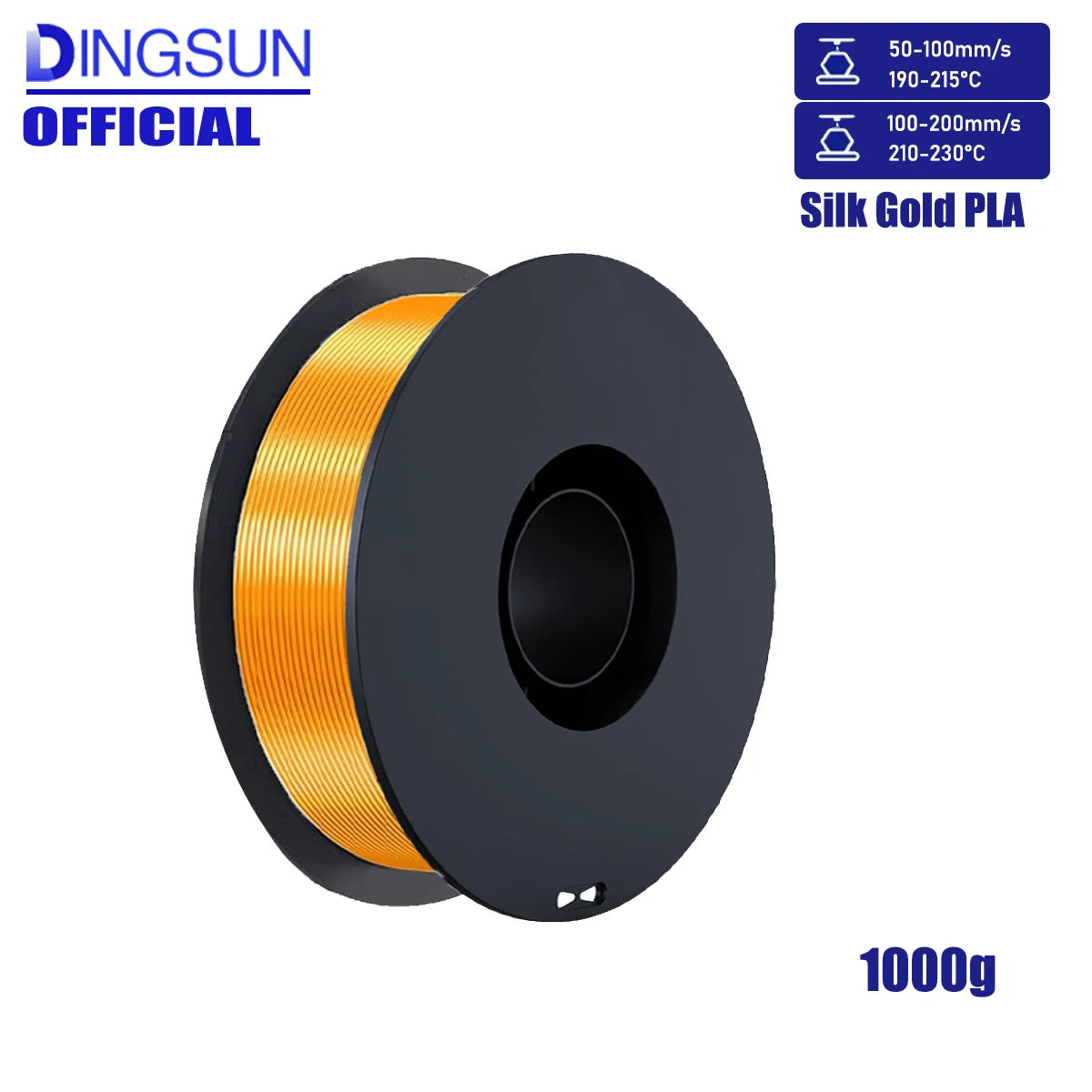 DINGSUN 3D Silk PLA+ Filament 1.75mm Multicolor 200g–1kg Spool