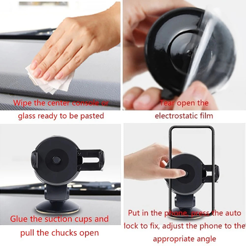 Car Phone Holder Windshield Suction Long Arm Universal Mount