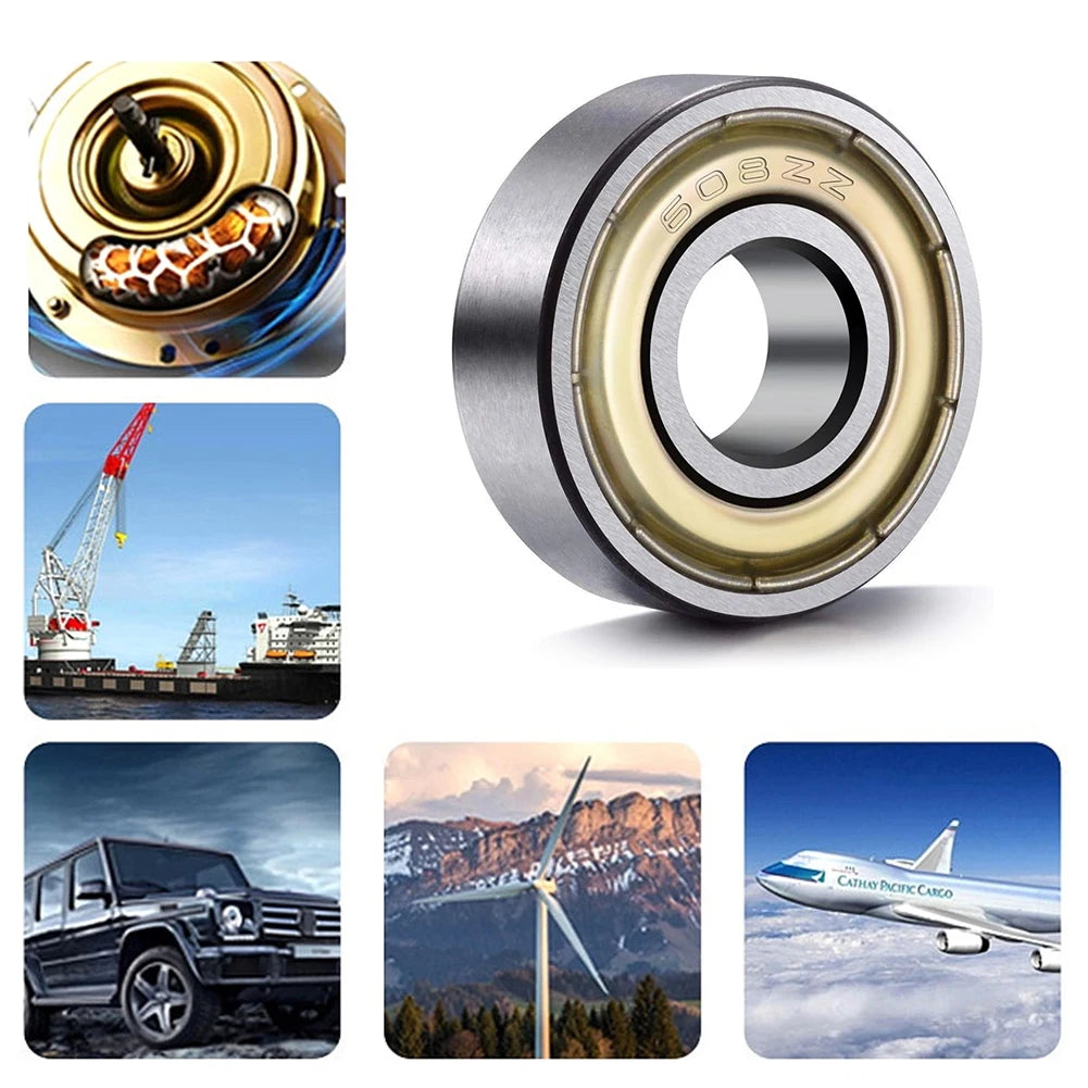 60-100PCS 608ZZ Ball Bearings Carbon Steel Single Row ABEC-7 Deep Groove Miniature Bearings Replacement Skateboard Scooter Parts Peaceful Pleasures Health and Wellness