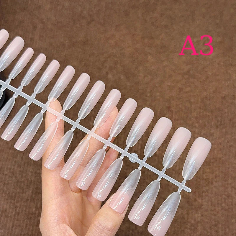 30Pcs Gradient Nude Color Fake Nail Press On Quick Extension Matte Wearable False Nails Natural Multi-Style Full Cover Nail Tips Peaceful Pleasures Health and Wellness A3