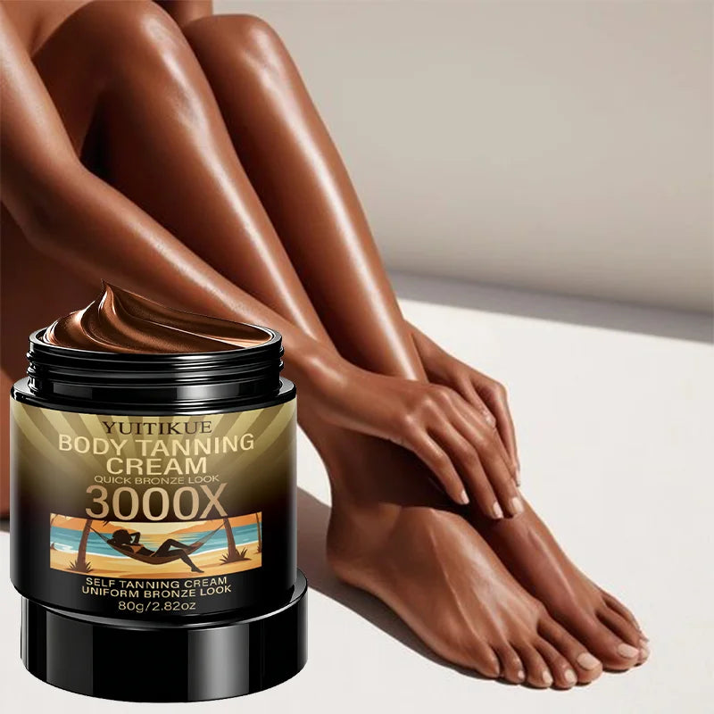 YUITIKUE 3000X Body Tanning Cream 80g for Quick, Uniform Bronze Sunless Tanning Look Peaceful Pleasures Health and Wellness