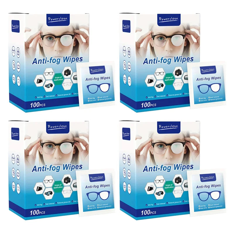 100-Pack Disposable Lens Wipes – Anti-Fog, Streak-Free Clean