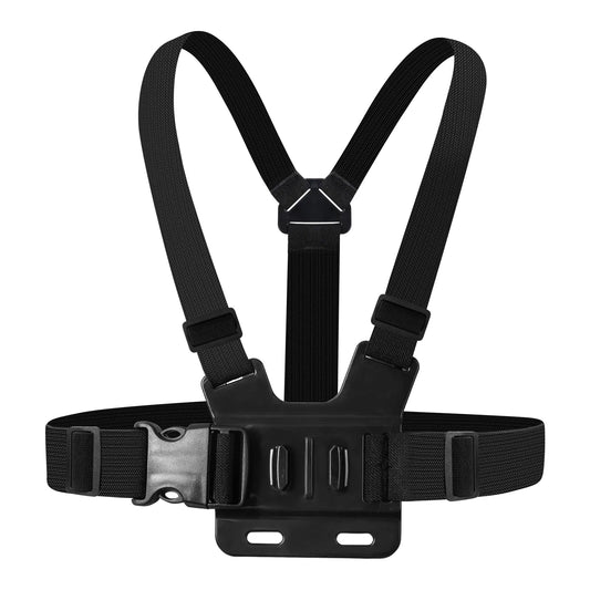 Action Camera Chest Strap Mount – GoPro & Universal Fit Camera Chest Harness Oasis Select black color