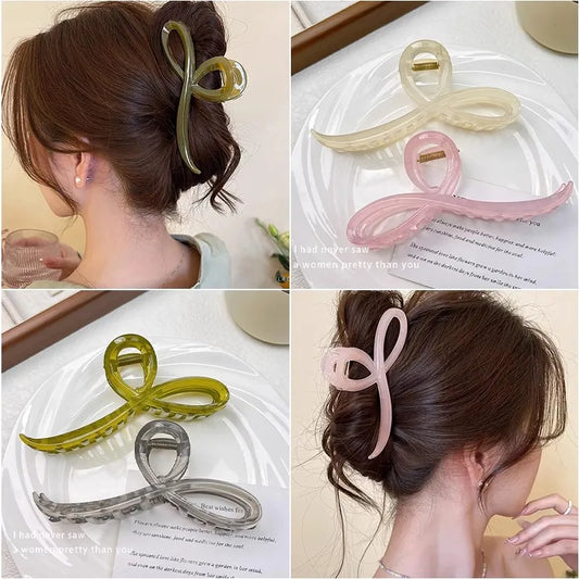 Elegant Jelly Bow Hair Claw Women Girls Sweet Ornament Back Headband Peaceful Pleasures Health and Wellness