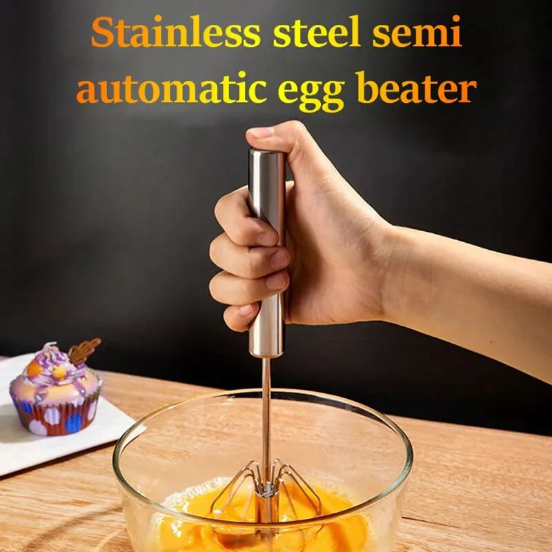 Semi Automatic Egg Beater Rotating Cream Egg Mixer Household Manual Egg Beater Baking Tool Kitchen Tools Peaceful Pleasures Health and Wellness