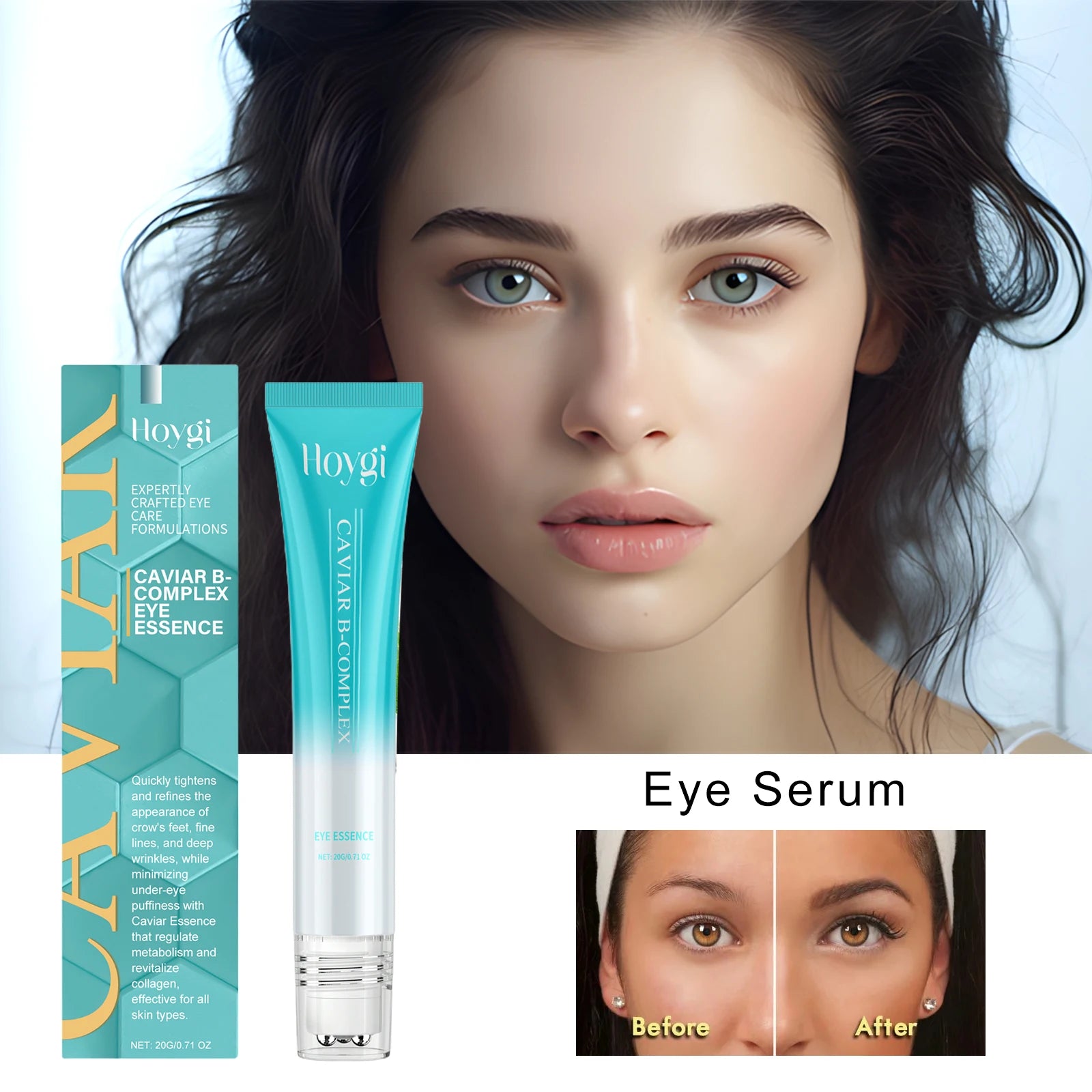 Caviar Eye Essence Firming Lifting Fine Lines Smoothing Remove Dark Clrcles Anti Puffiness Moisturize Skin Around the Eye Serum Peaceful Pleasures Health and Wellness
