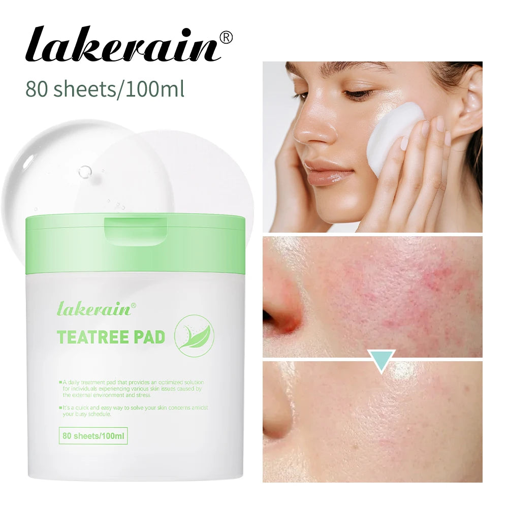 Lakerain Makeup Cotton Pad Teatree Pad Facial Toner Soothing Cotton Pad Calm Sensitive Skin Mild Texture Cotton Pad Peaceful Pleasures Health and Wellness