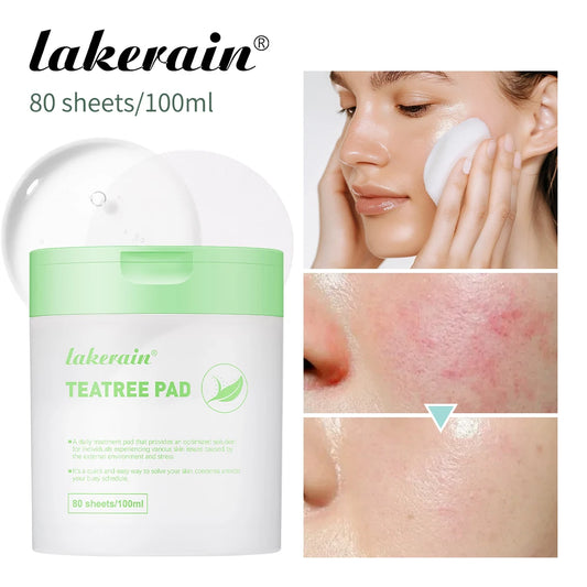 Lakerain Makeup Cotton Pad Teatree Pad Facial Toner Soothing Cotton Pad Calm Sensitive Skin Mild Texture Cotton Pad Peaceful Pleasures Health and Wellness