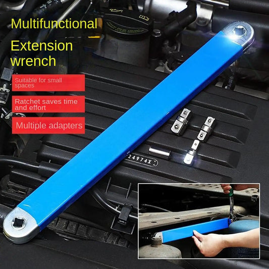 3/8" Heavy-Duty Ratchet Extension Wrench with 4 Adapters Ratchet Extension Wrench Oasis Select
