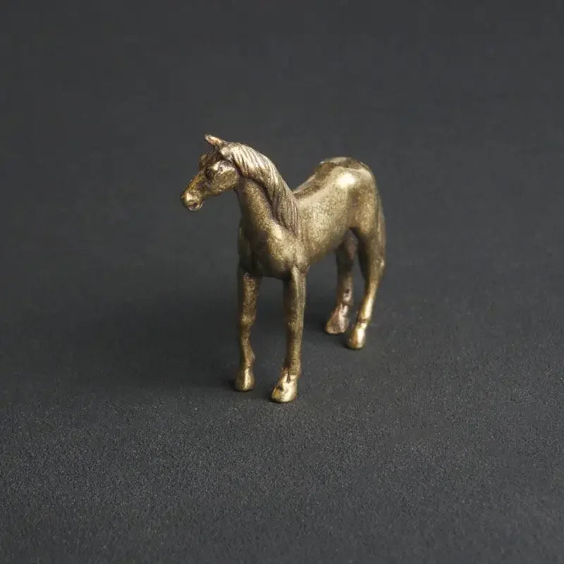 Mini Feng Shui Brass Horse Figurine | Lucky Zodiac Ornament