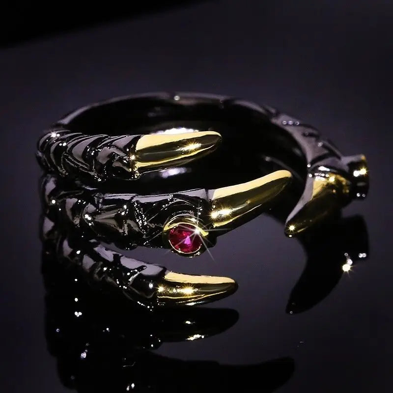 Dragon Claw Ring Fashionable European and American Dragon Head Accessory Eagle Claw Ring New Creative Powerful Male Devil Ring Peaceful Pleasures Health and Wellness 01 resizable