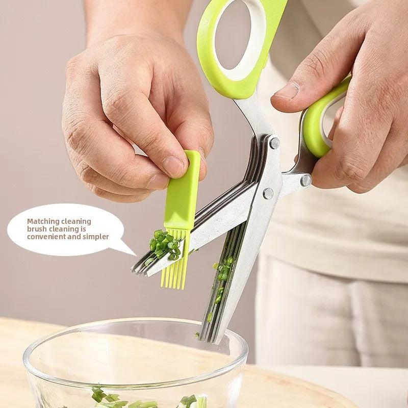 Multi-Layer Stainless Steel Herb & Vegetable Scissors Cutter