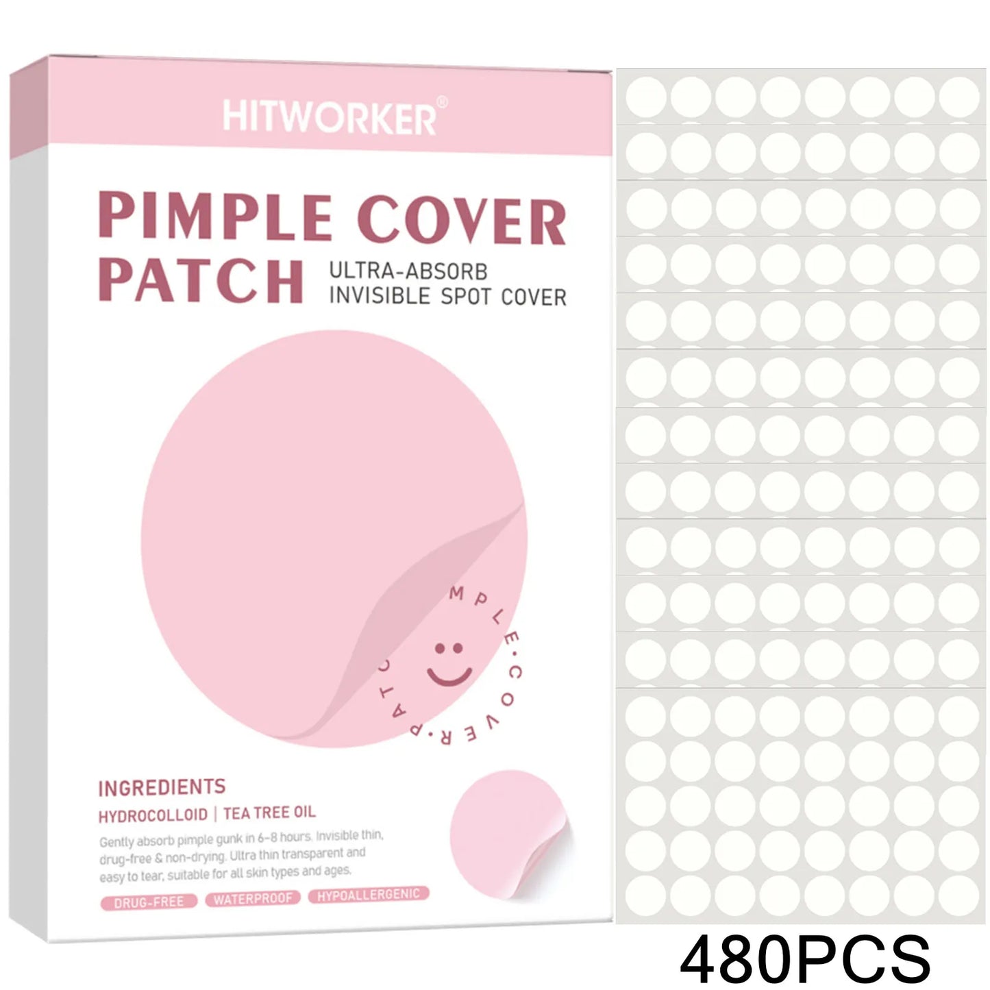 Hydrocolloid Acne Patches Alcohol-Free Pimple Cover Dots