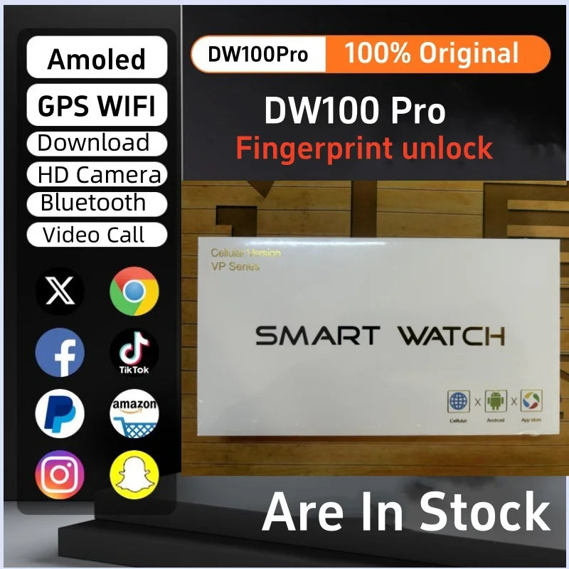 DW100 Pro 4G Android Smartwatch | AMOLED, GPS, 256GB
