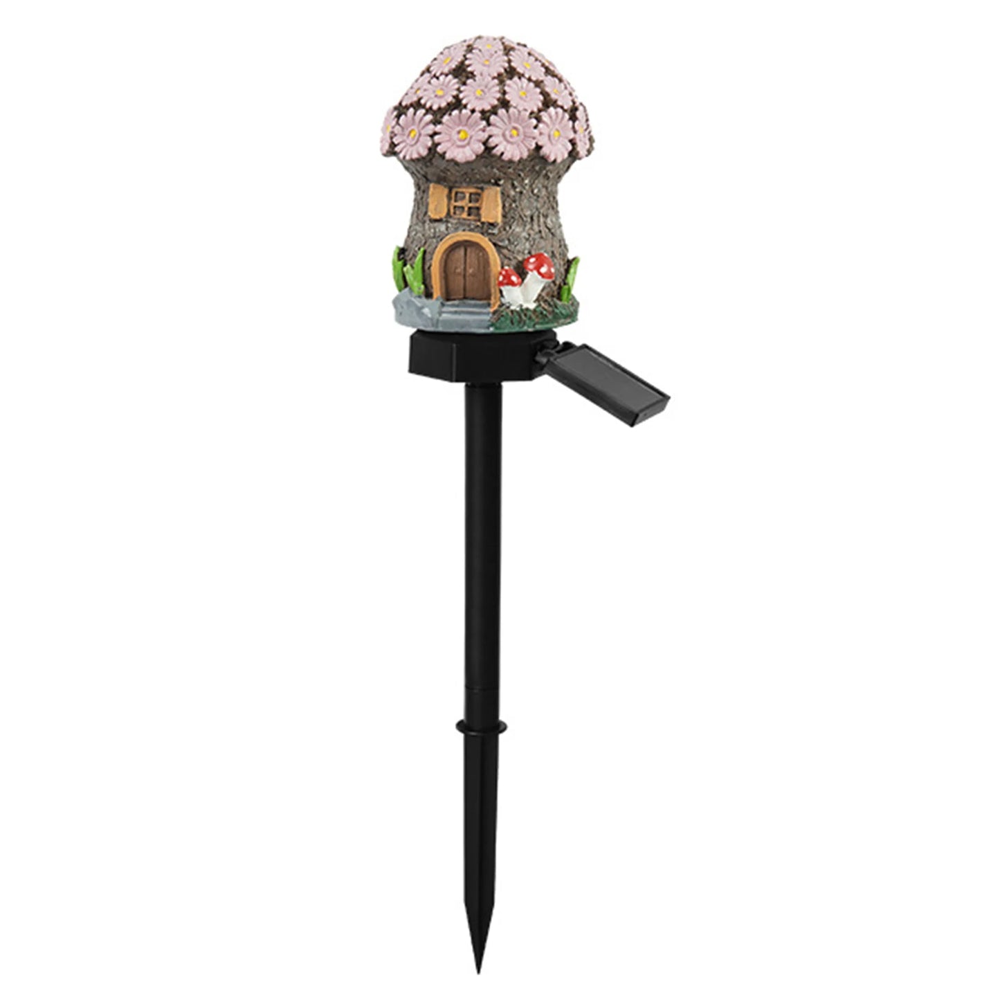Solar-Powered Resin Lamps Weather-Proof Waterproof Landscape Lighting Mushroom House Statue Lawn Lights For Garden Decoration Peaceful Pleasures Health and Wellness F