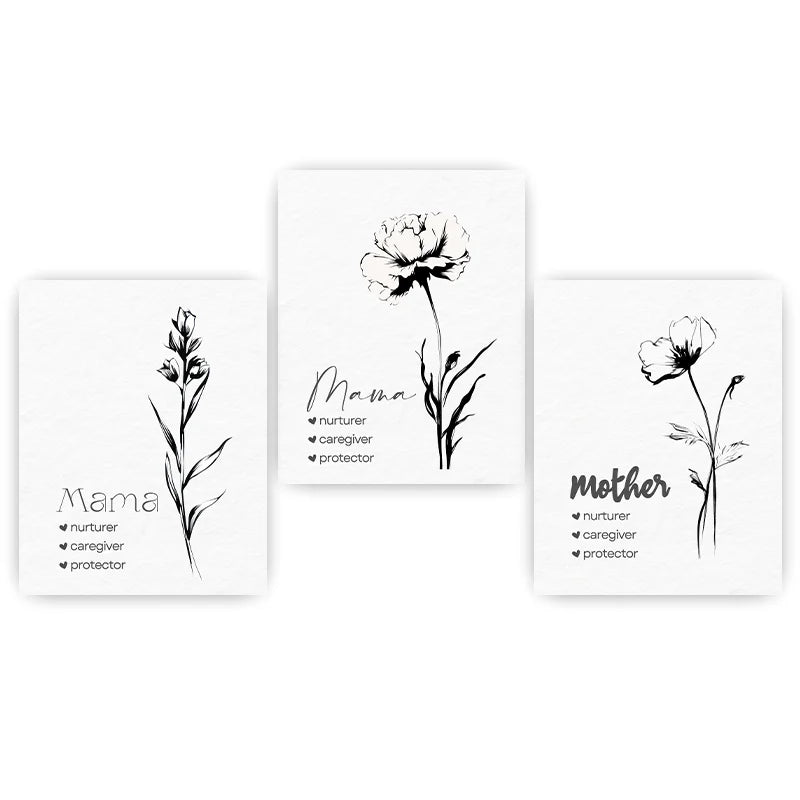 Black and White Flower Wall Art, Minimalist Canvas Painting, Poster Prints For Living Room Bedroom, Mother Day Gift Decor Peaceful Pleasures Health and Wellness 01 40x50cm No Frame China Mainland