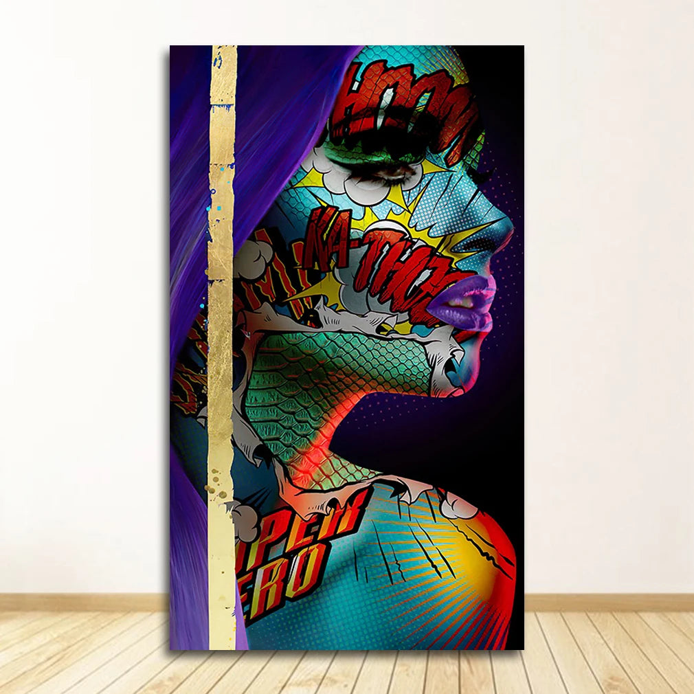 Room Canvas Painting Wall Art Picture Home Posters Graffiti Women Portrait Oil Poster And Prints Decor For Living Peaceful Pleasures Health and Wellness 0612XX15 30x40cm Unframed