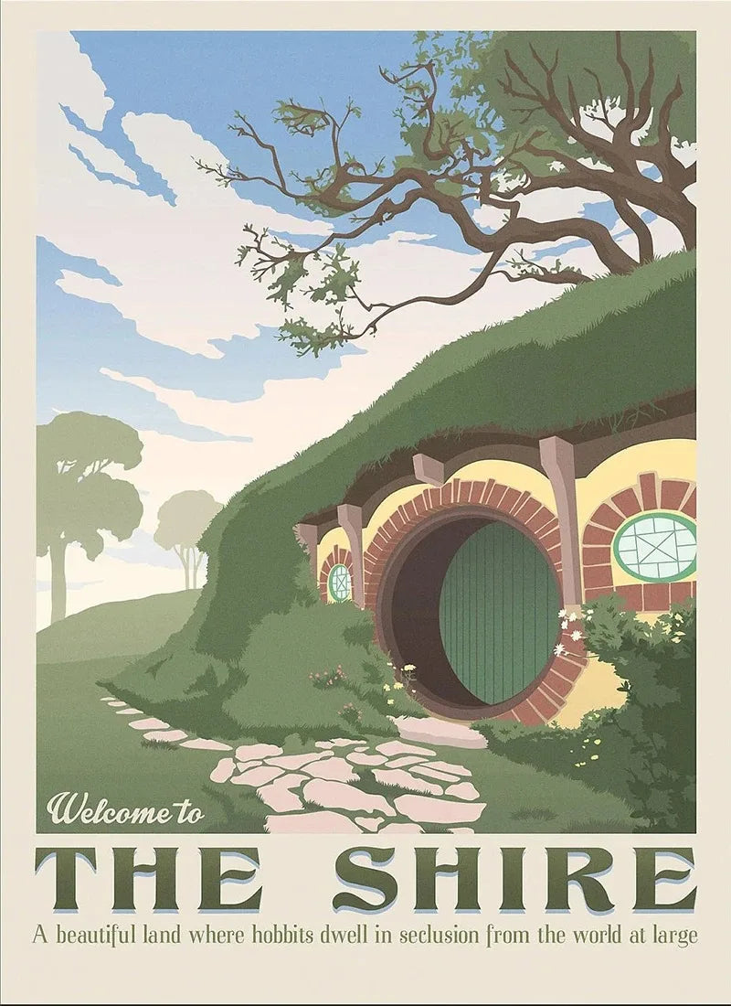 Lord of the Rings Middle-Earth Vintage Canvas Wall Art Print