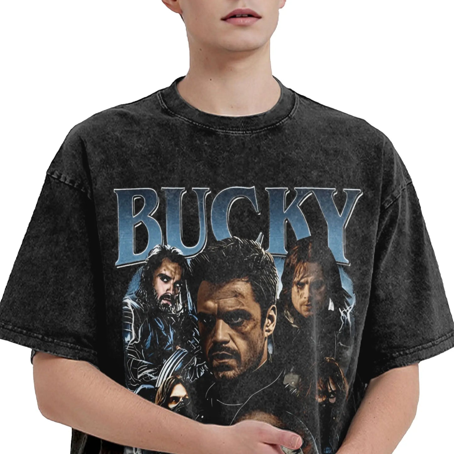 Men Bucky Barnes T Shirts Movies 90s Tees Summer Y2K Basic Short Sleeve T-Shirt Round Neck Trending Casual Tshirt Hot Sale Peaceful Pleasures Health and Wellness