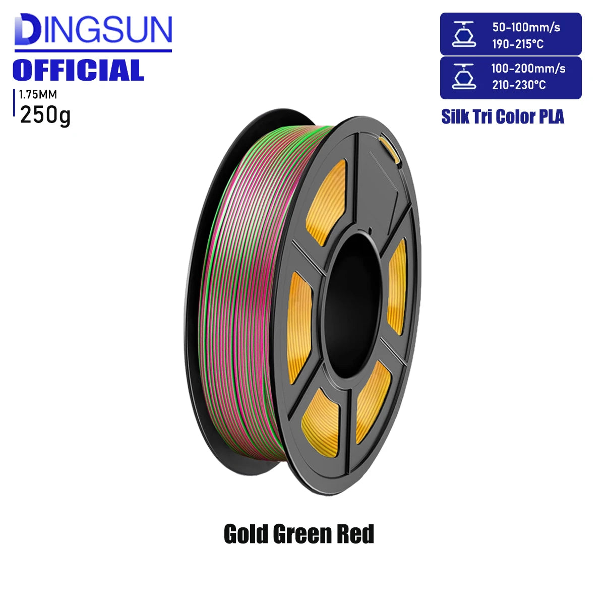 3D Maliang Tri-Color Silk PLA Filament 1.75mm | 4-Pack 250g