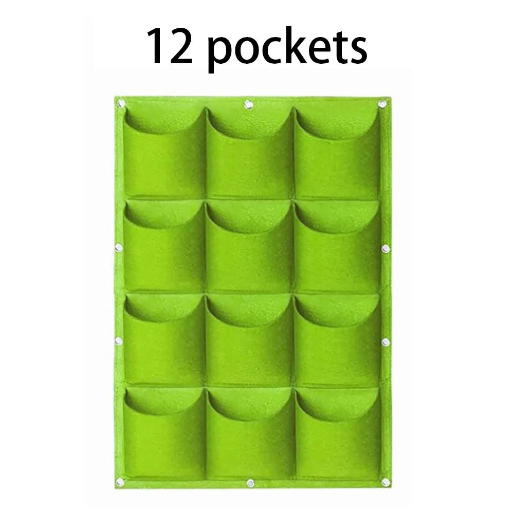Vertical Wall Hanging Felt Planter Bag | Multi-Pocket Grow Bag