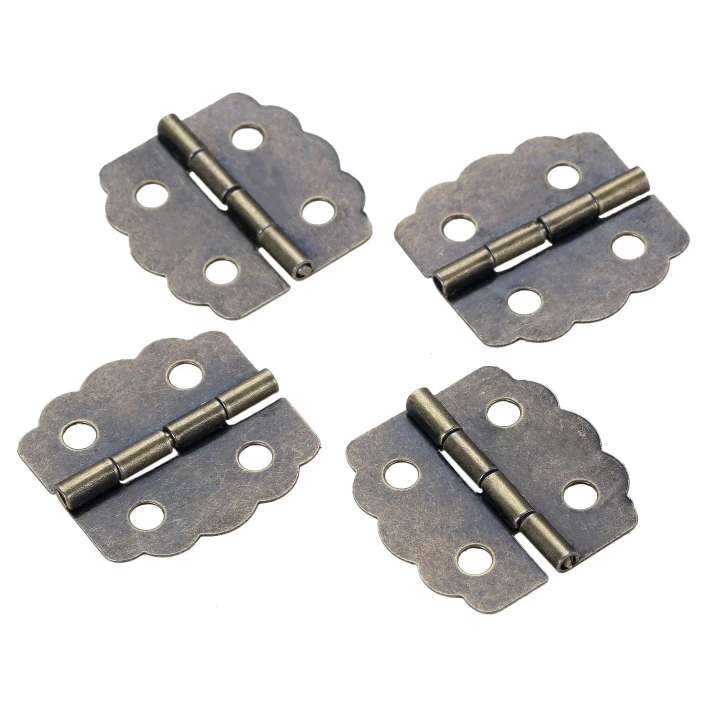 4-Pack Antique Bronze Mini Hinges – Cabinet, Jewelry Box & Dollhouse