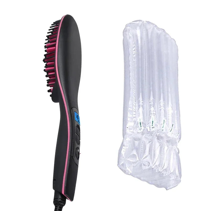 Ceramic Heating Combs Electric Hair Straightener Brush, Professional Styling Tools for Men's Beard Straightener Peaceful Pleasures Health and Wellness Black color AU